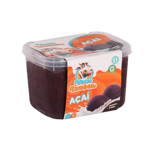 Sorvete Cremoso VACA LAMBEU Sabor Açaí Pote 2L