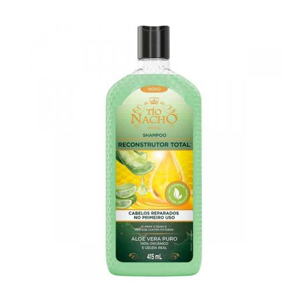 Shampoo Reconstrutor Total TIO NACHO Aloe Vera Puro Contém 415ml