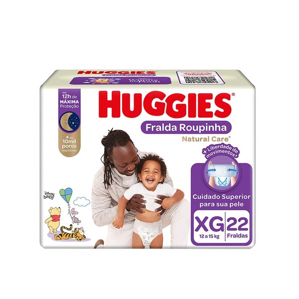 Fralda Descartável Infantil HUGGIES Roupinha Natural Care XG Mega 22Un