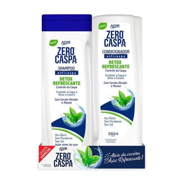 Kit Capilar ALYNE Shampoo+Condicionador Detox Refrescante Controle da Caspa 350ml Cada