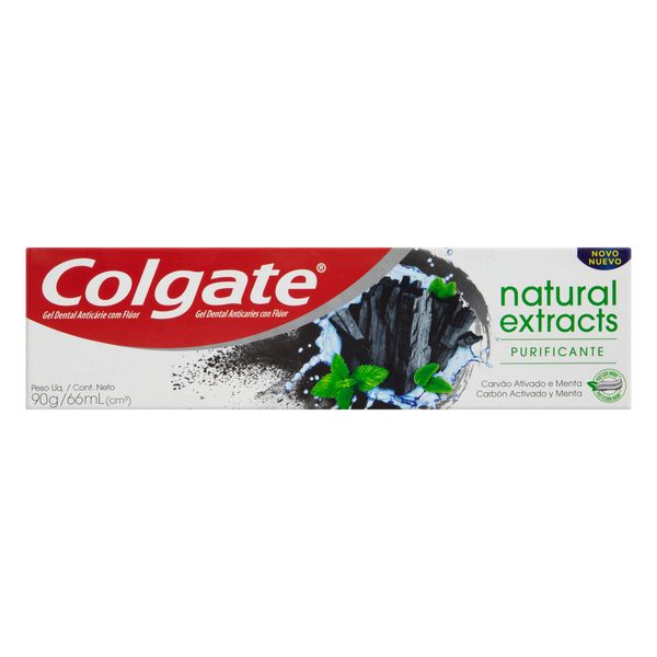 Gel Dental COLGATE Purificante Carvão Ativado Menta Natural Extracts Caixa 90g