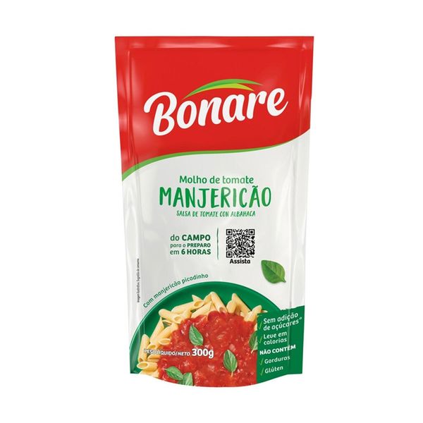 Molho de Tomate BONARE Manjericão Sachê 300g
