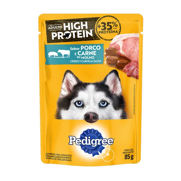 Ração Úmida para Cães Adulto PEDIGREE High Protein Porco e Carne Sachê 85g