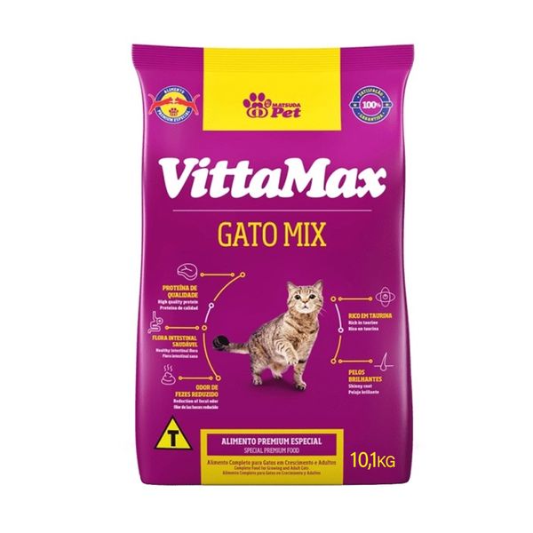 Ração para Gatos Adultos Vittamax Mix Premium Pacote 10,1kg
