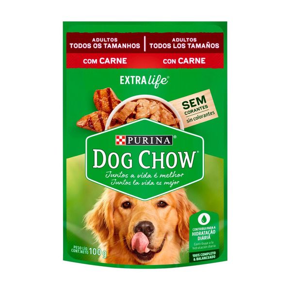 Ração Úmida para Cães Adulto DOG CHOW Carne Sachê 100g