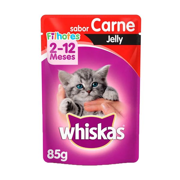 Ração Para Gatos Filhotes WHISKAS Jelly Carne Sachê 85g