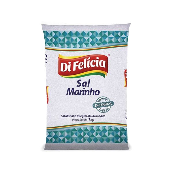 Sal Marinho Integral DI FELÍCIA Moído e Iodado Pacote 1kg