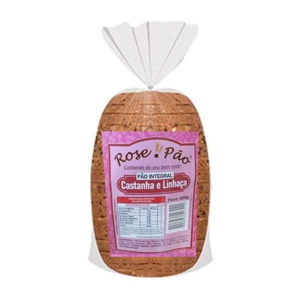 Pão de Forma ROSE PÃO Integral com Linhaça e Castanha Pacote 480g