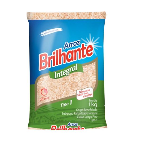 Arroz BRILHANTE Integral Pacote 1kg