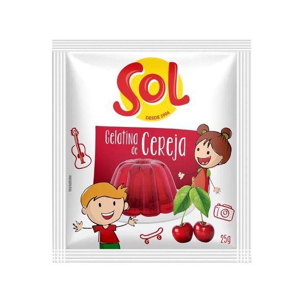 Gelatina SOL Cereja Sachê 25g