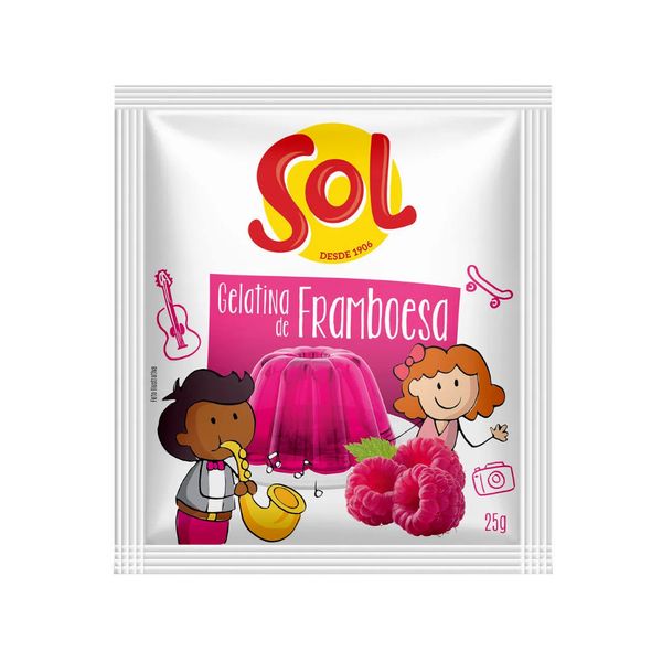 Gelatina SOL Framboesa Sachê 25g Gelatina SOL Framboesa Sachê 25g