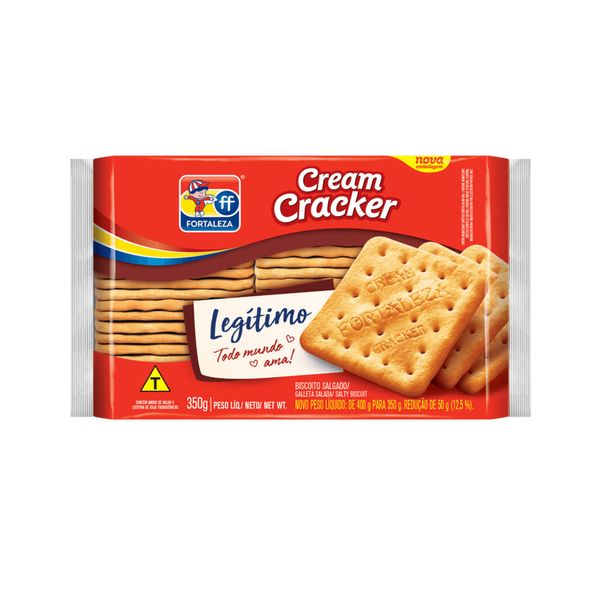 Biscoito Cream Cracker Fortaleza Legítimo Embalagem 350g
