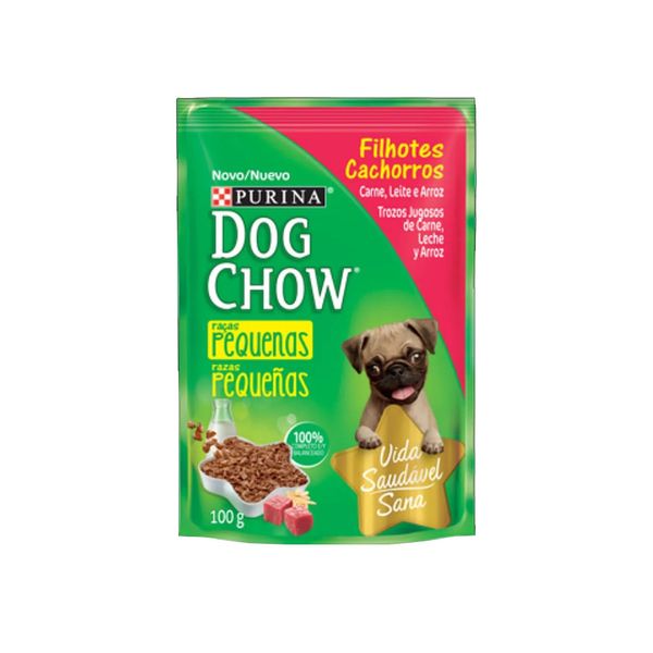 Ração Dog Chow Filhote Sabor Carne com Leite Sachê 100g