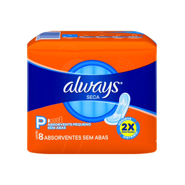 Absorvente Super Proteção ALWAYS Seca Sem Abas 8Un