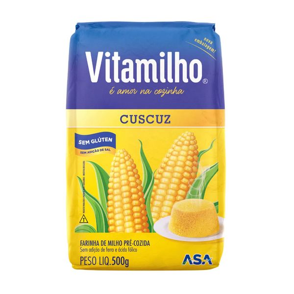 Farinha de Milho VITAMILHO Cuscuz Pré-Cozido Sachê 500g