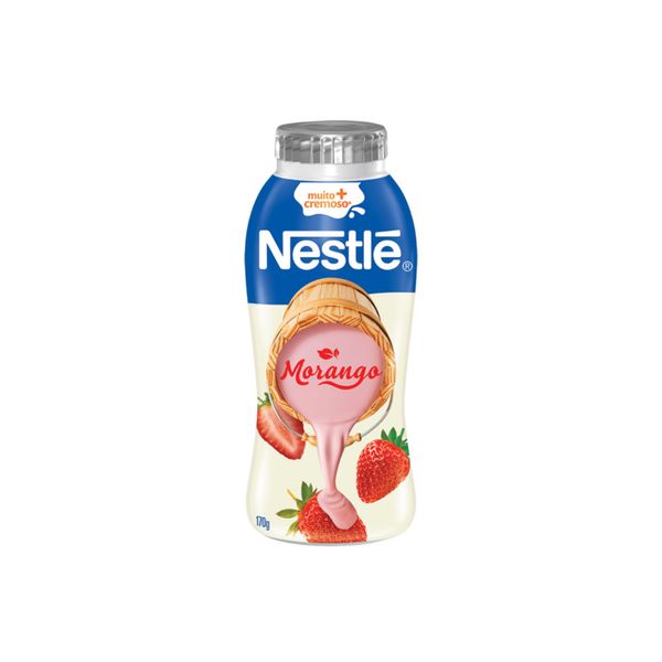 Iogurte Desnatado Nestlé Sabor Morango Frasco 170g