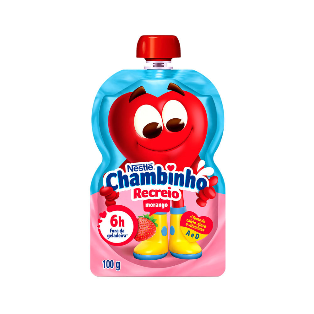 Iogurte NESTLÉ Chambinho Morango pouch 100g
