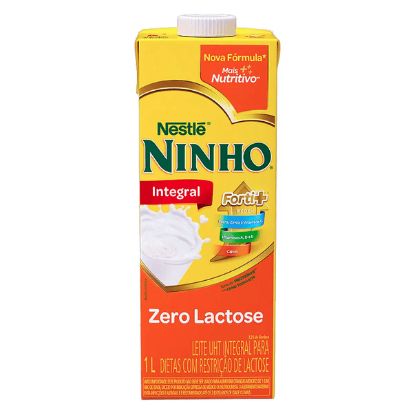 Leite Integral UHT NINHO Forti Zero Lactose Nestlé Caixa 1L