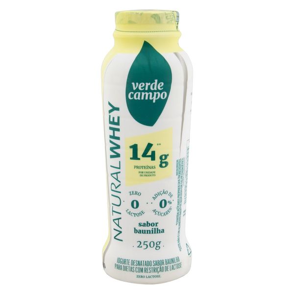 Iogurte Desnatado Natural Whey 14g Protein Sabor Baunilha Zero Lactose 250g