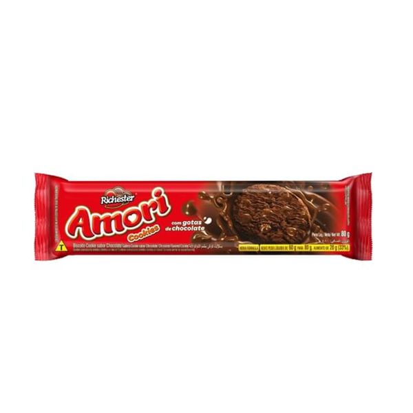 Biscoito Cookies AMORI Gotas de Chocolate Pacote 80g