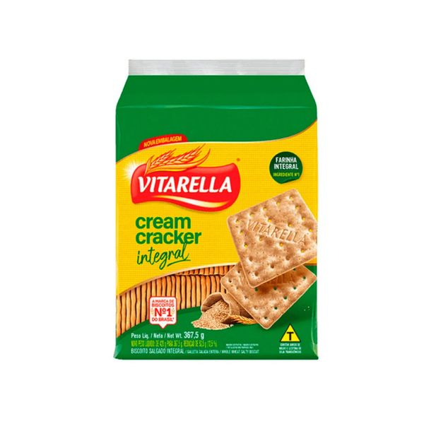 Biscoito Cream Cracker Vitarella Integral Embalagem 367,5g
