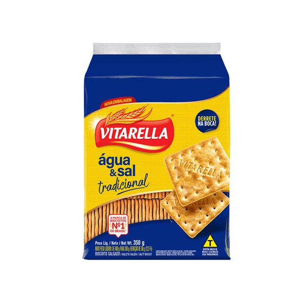 Biscoito Cream Cracker Vitarella Água e Sal Embalagem 350g
