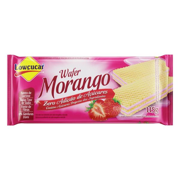 Biscoito Wafer Recheio Morango Zero Lactose Lowçucar Pacote 115g