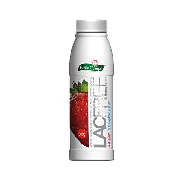 Iogurte VERDE CAMPO Morango Zero Lactose Garrafa 500g