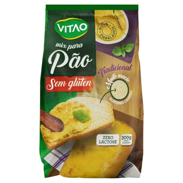Mix para Pão VITAO Tradicional sem Glúten Zero Lactose Pacote 300g