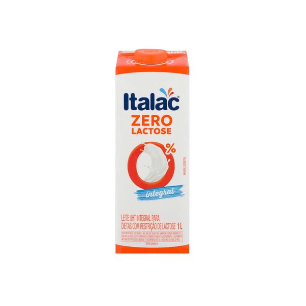 Leite Integral Zero Lactose ITALAC UHT com Tampa Caixa 1L