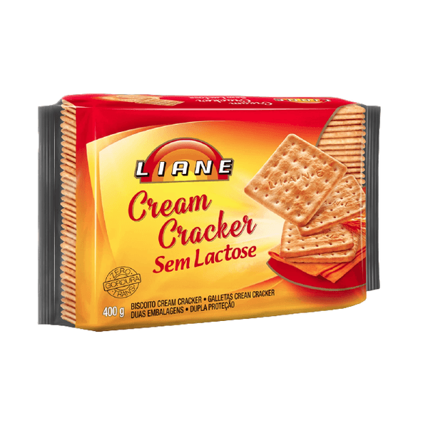 Biscoito Sem Lactose LIANE Cream Cracker Embalagem 400g
