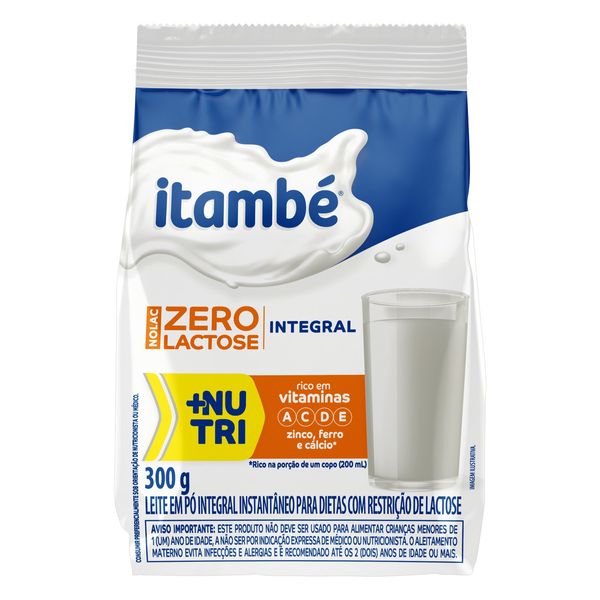 Leite em Pó Integral ITAMBÉ Zero Lactose Embalagem 300ml
