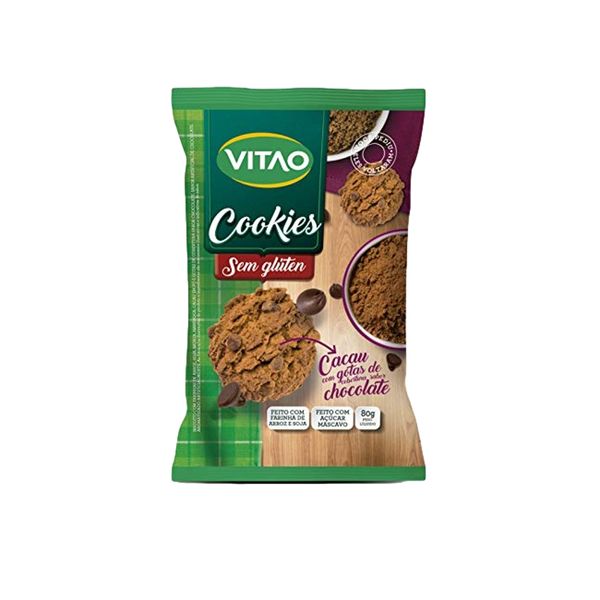 Cookie Sem Glútem Vitao com Cacau Embalagem 80g