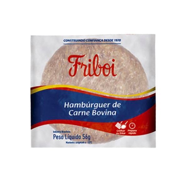 Hambúrguer FRIBOI Carne Bovina Pacote 56g