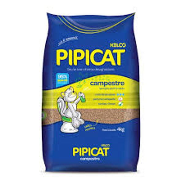Areia Higiênica PipiCat Campestre para Gatos Embalagem 4kg