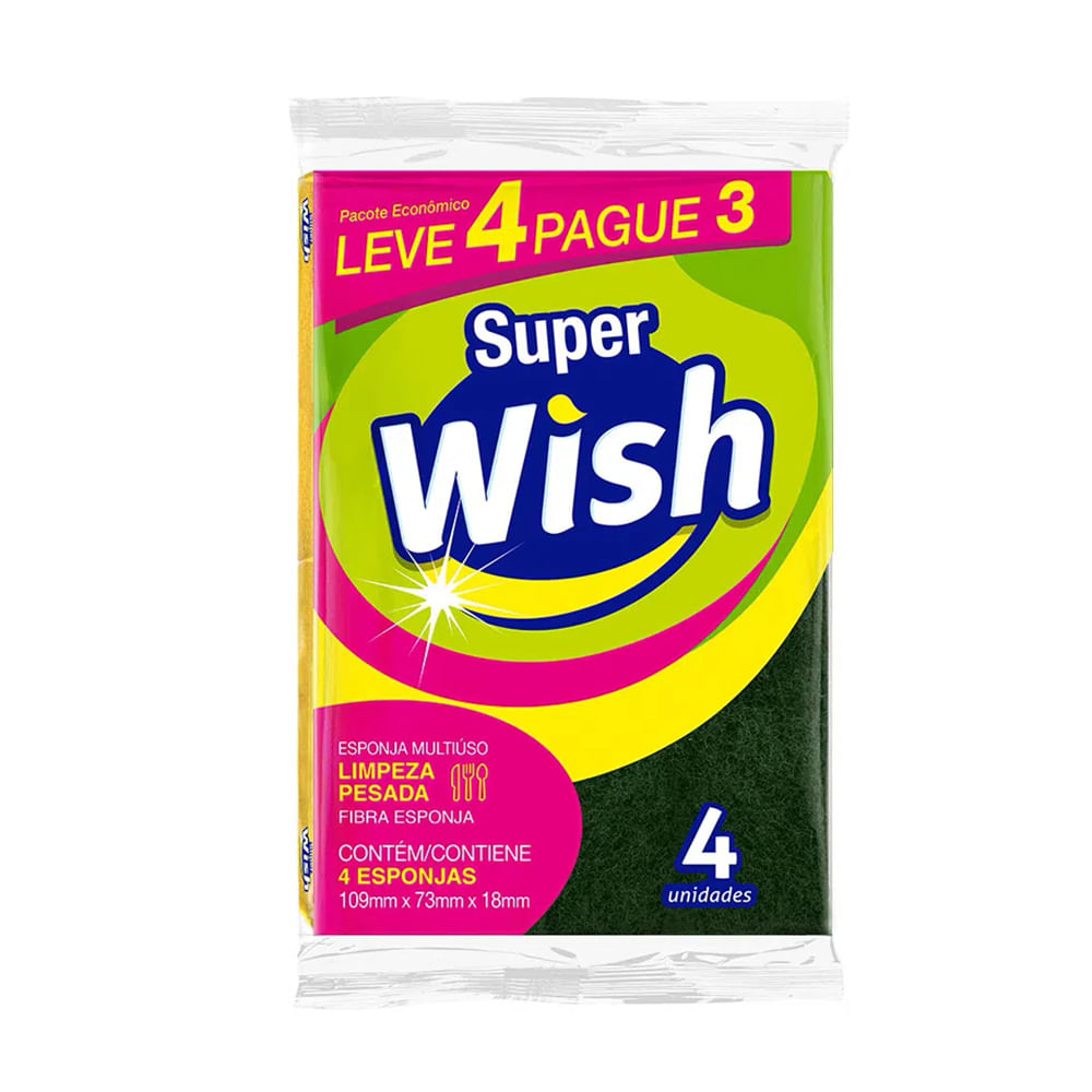 Esponja Multiuso WISH Leve 4 Pague 3 Unidades