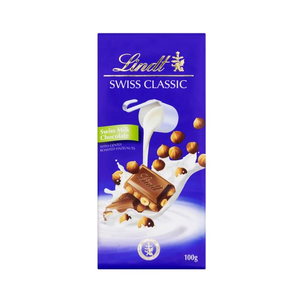 Chocolate ao Leite em Barra LINDT Swiss Classic Hazelnuts 100g