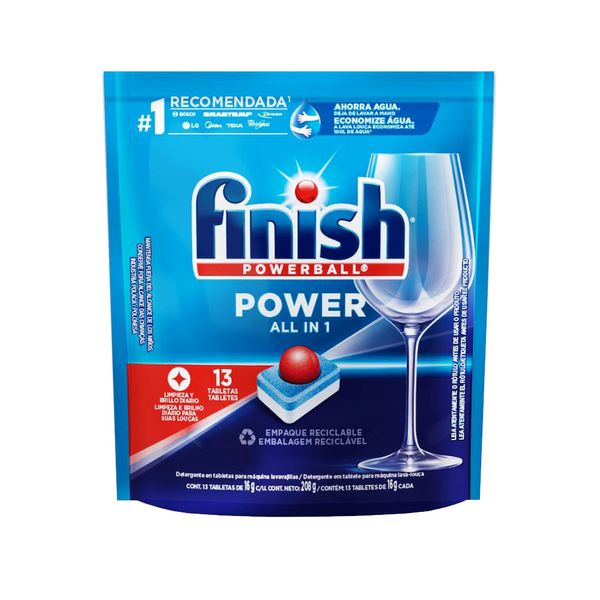 Detergente Lava Louças em Tablete FINISH Powerball Power 13un