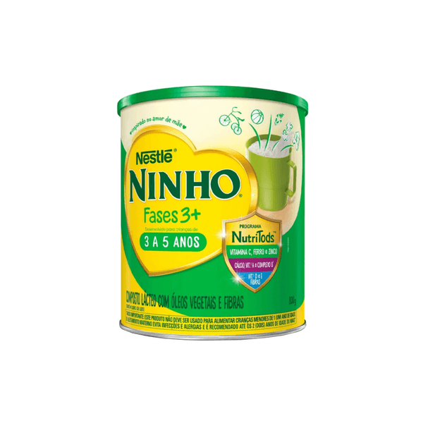 Composto Lactéo com óleos Vegetais e Fibras Nestlé Ninho Fases 3+ Lata 800g