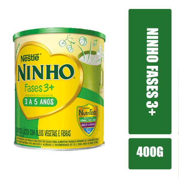 Composto Lácteo com Óleos Vegetais e Fibras Nestlé Ninho Fases 3+ Lata 400g