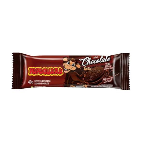 Biscoito Recheado PAPAGUARA Chocolate Pacote 40g