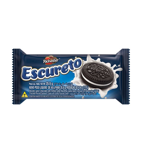 Biscoito Recheado ESCURETO Baunilha Pacote 35,6g