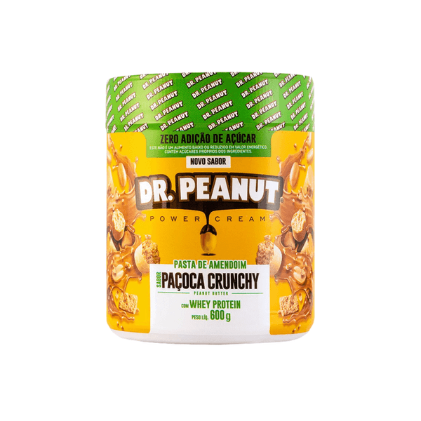 Pasta de Amendoim Zero Açúcar  Dr. Penaut Sabor Paçoca Crunchy Pote 600g