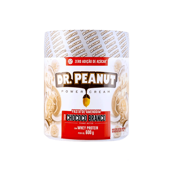 Pasta de Amendoim Zero Açúcar Dr. Peanut Sabor Chococo Branco Pote 600g