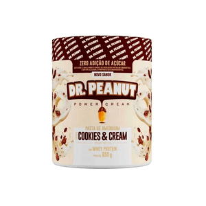 Pasta de Amendoim Zero Açúcar DR.PEANUT Chocolate Branco com Whey Protein  Pote 650g