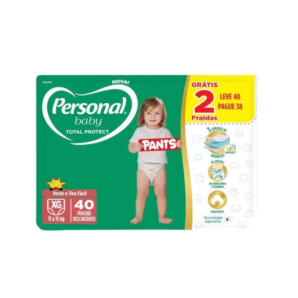 Fralda Descartável Infantil PERSONAL BABY Pants XG Leve 40 pague 38un