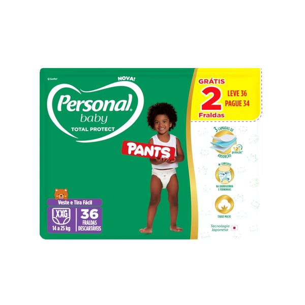 Fralda Descartável Infantil PERSONAL BABY Pants XXG Leve 36 Pague 34un