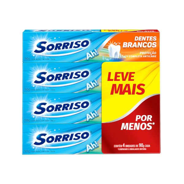 Creme Dental SORRISO com Flúor pack 4un Leve mais por Menos