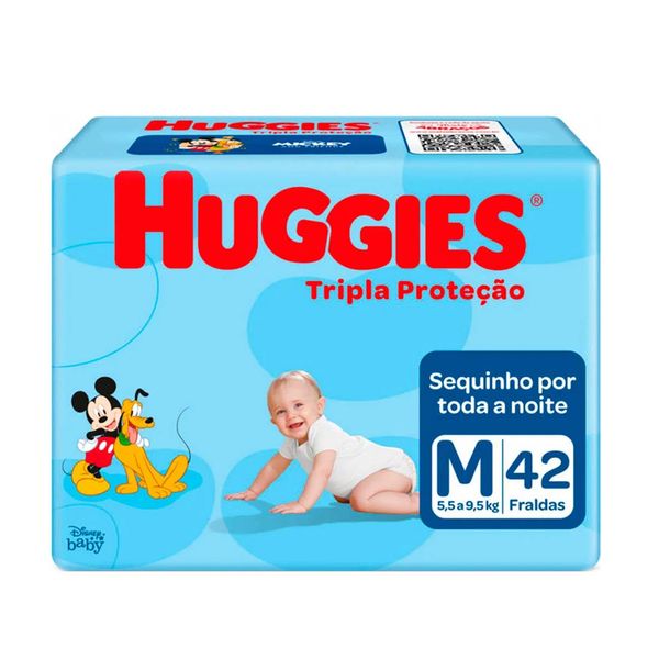 Fralda Descartável HUGGIES Infantil Tripla Proteção Tamanho M Pacote 42 Un