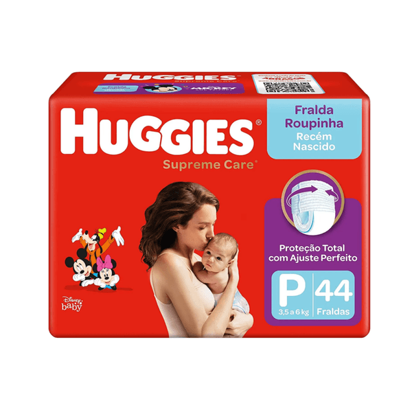 Fralda Roupinha Recém Nascido Descartável Huggies Supreme Care Tamanho P Contem 44 Unidades